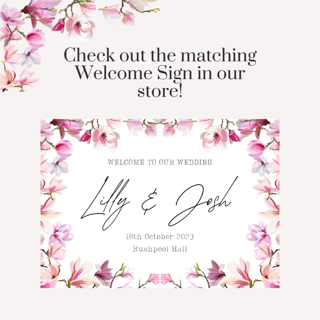Printed Personalised Wedding Selfie Frame | Wedding Selfie Props | Pink Floral | Personalised |