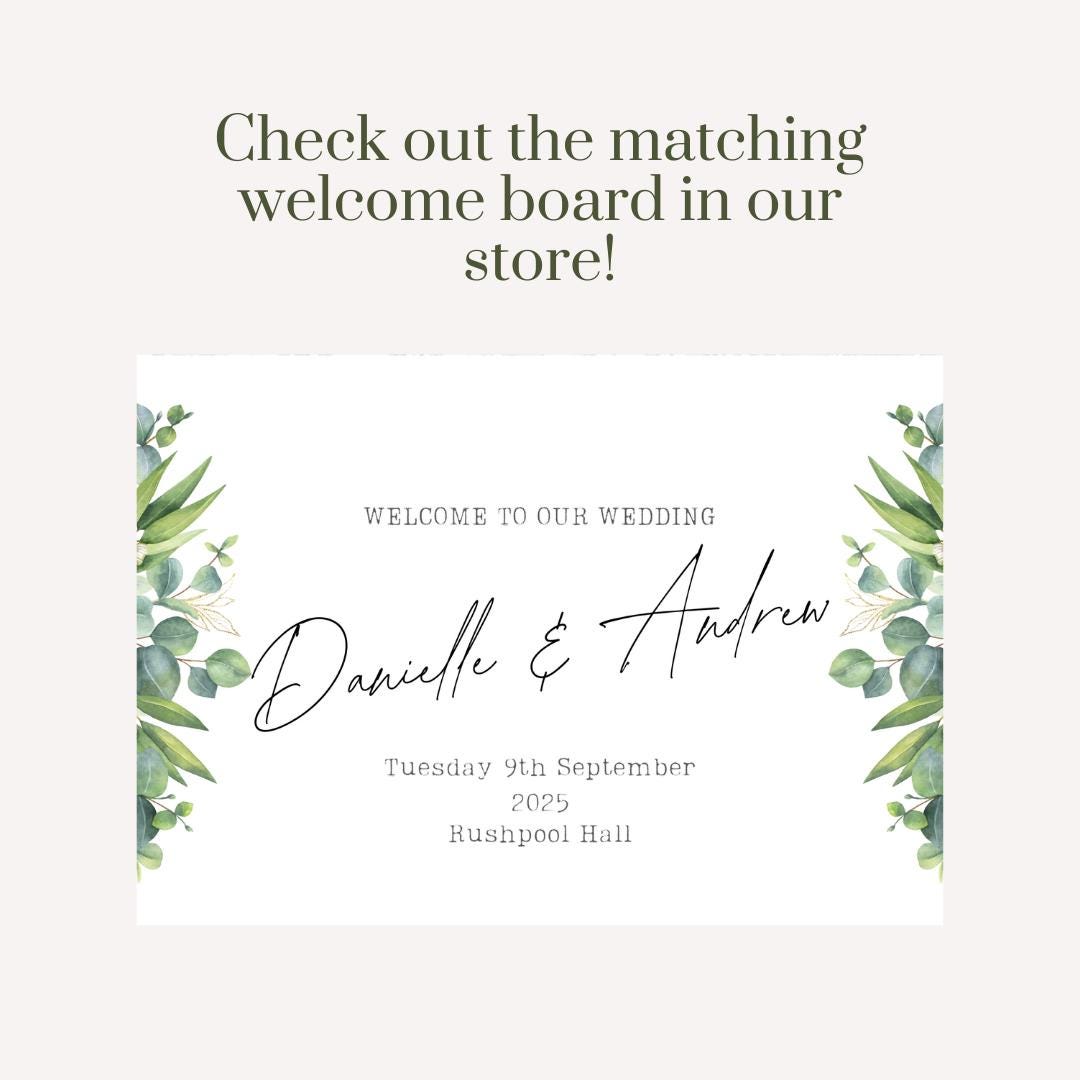 Printed Personalised Wedding Selfie Frame | Green Foliage 2 | Botanical Wedding Sign | Custom Names & Date | Modern Foamex Frame