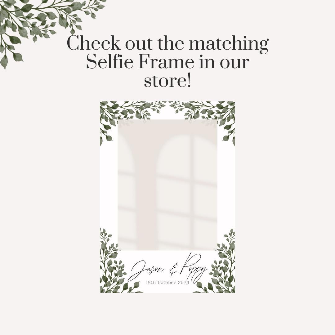 Printed Personalised Wedding Welcome Board | Botanical Greenery 2 Wedding Sign | Custom Names & Venue | Elegant Leafy Foamex Board