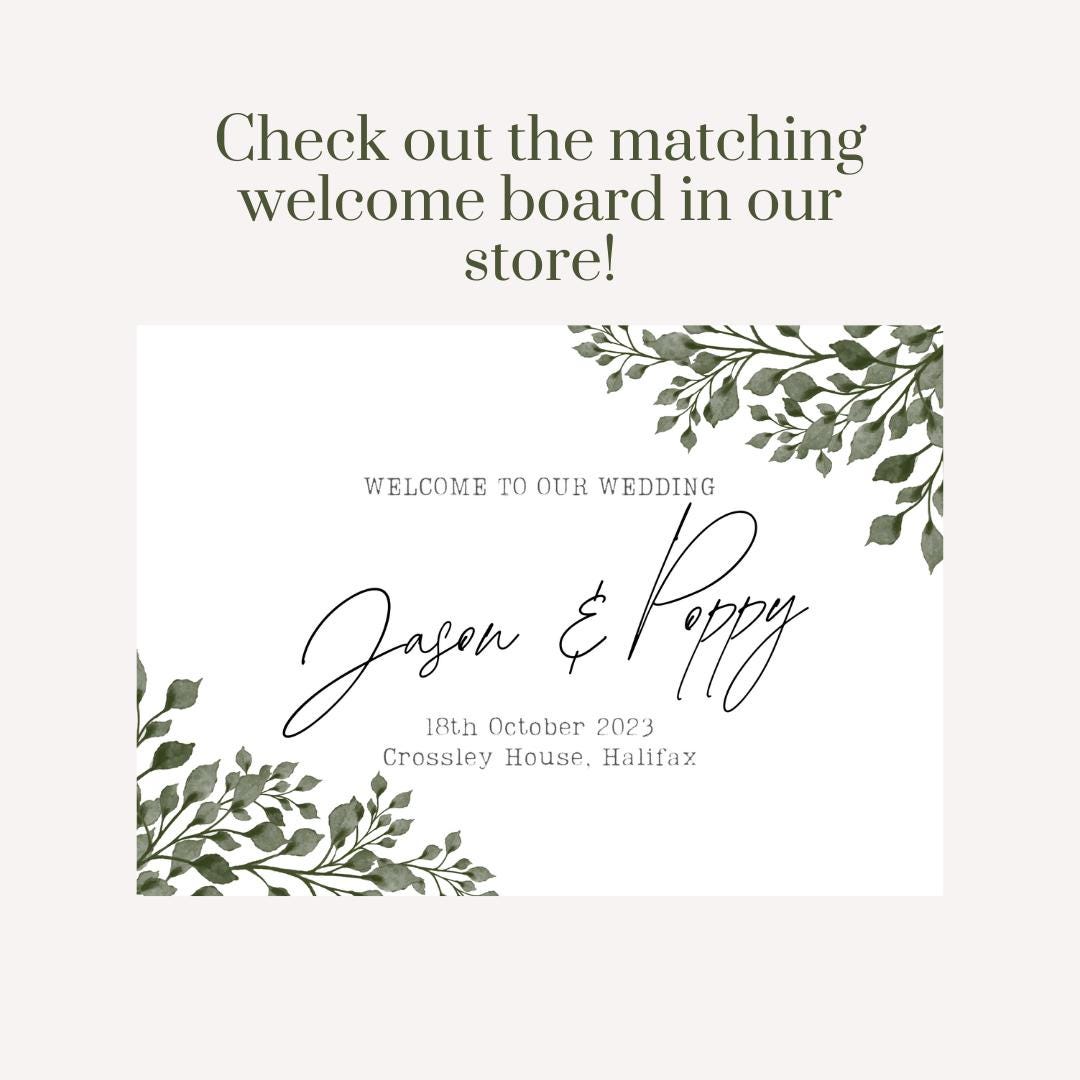 Printed Personalised Wedding Selfie Frame | Greenery Foliage Photo Prop | Botanical Wedding Sign | Rustic Wedding | Custom Names & Date