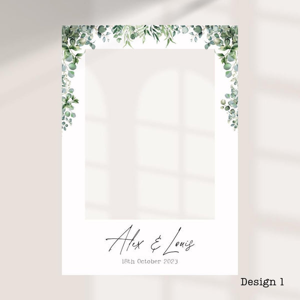 Personalised Wedding Selfie Frame – Botanical Leaf