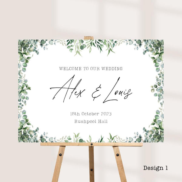 Personalised Wedding Welcome Board – Green Botanical Design's