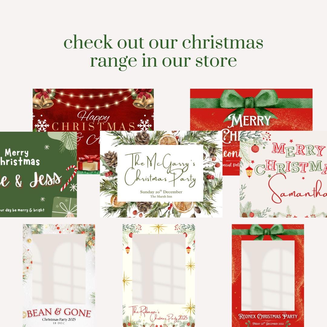 Personalised Christmas Selfie Frame | Black & Gold Christmas Party Photo Prop | Custom Company Christmas Decoration | Photo Booth Frame
