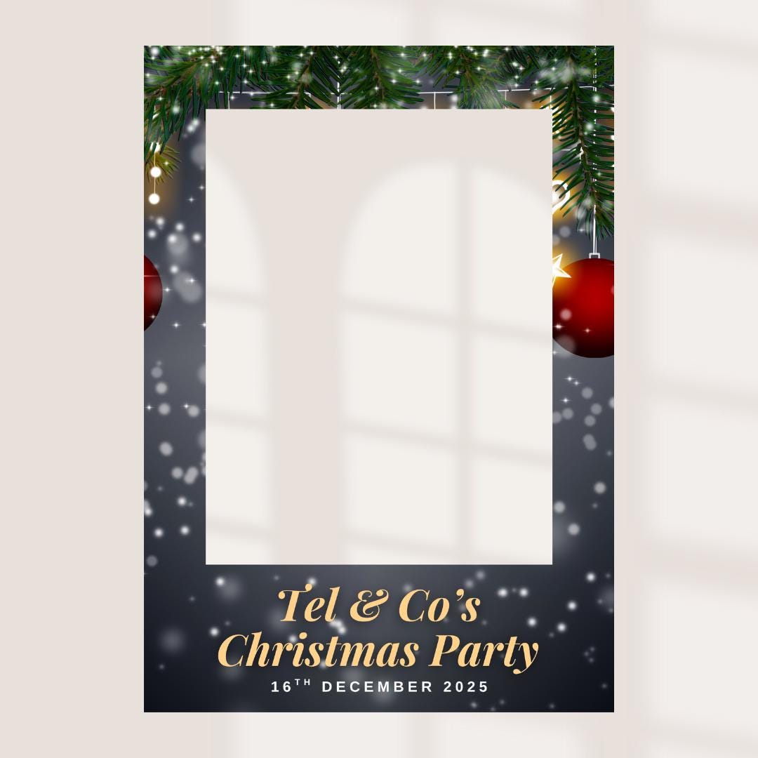 Personalised Christmas Selfie Frame | Custom Company Christmas Party Photo Prop | Festive Photo Booth Frame | Holiday Pa