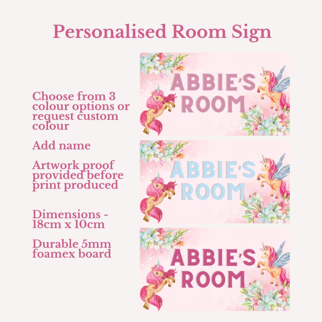 Personalised Unicorn Room Door Sign
