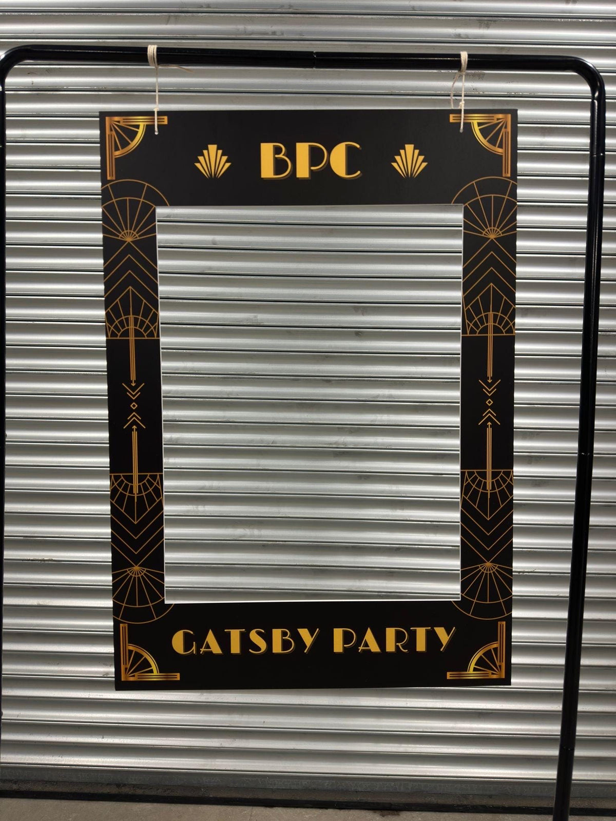 Personalised 1920s Birthday Selfie Frame – Art Deco Black & Gold x 3 Font's