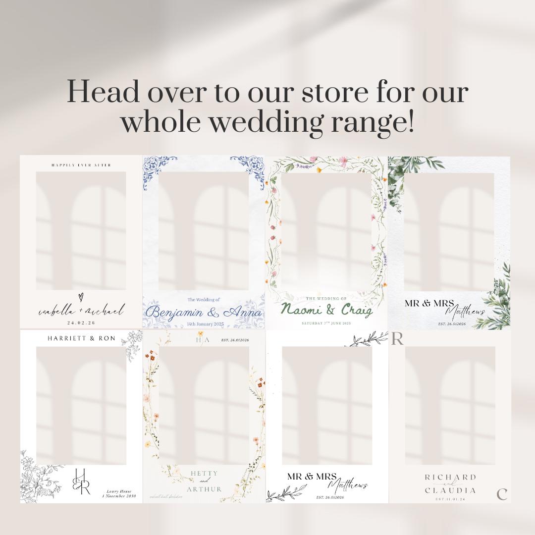 Personalised Wedding Selfie Frame | Elegant Monogram Photo Booth Frame | Classic Wedding Decor | Custom Names Date Venue
