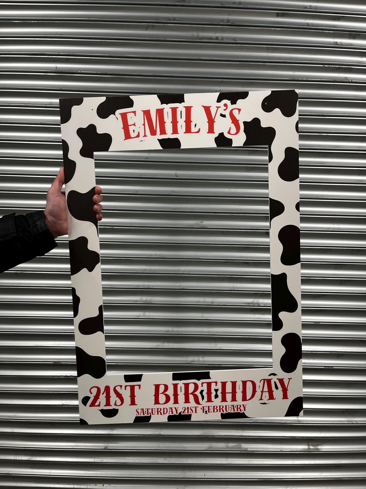 Personalised Cow Print Hen Party Selfie Frame – Last Rodeo