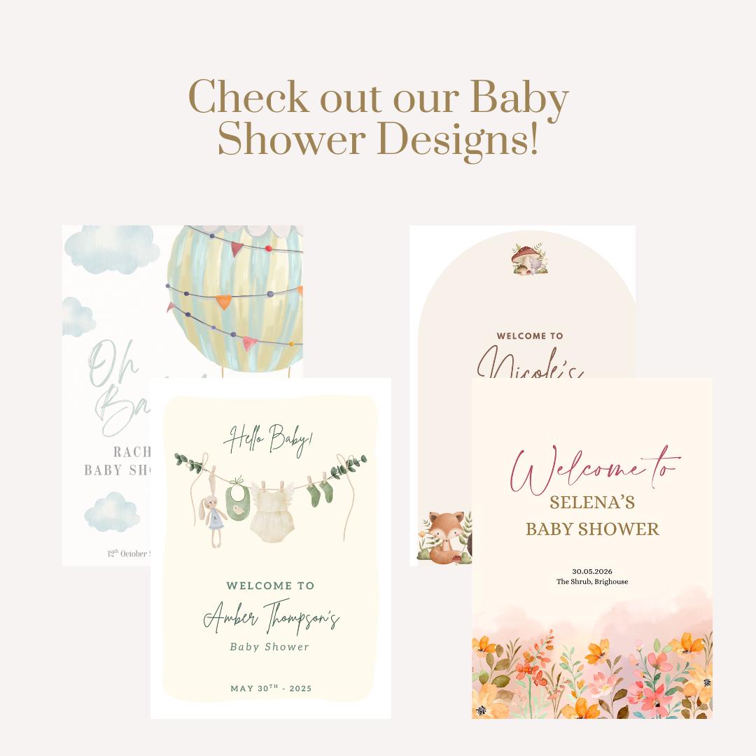 Personalised Baby in Bloom Welcome Board, Baby Shower Welcome Sign, Floral Baby Shower Sign, Custom Baby Shower Board
