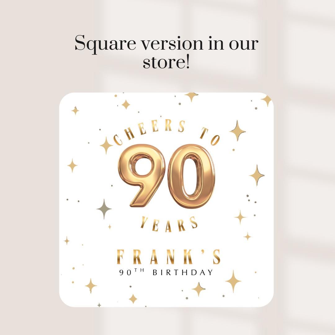 Personalised Milestone Birthday Coasters | 40th 50th 60th 70th 80th 90th Birthday | Custom Name Age Coasters | Party Favours