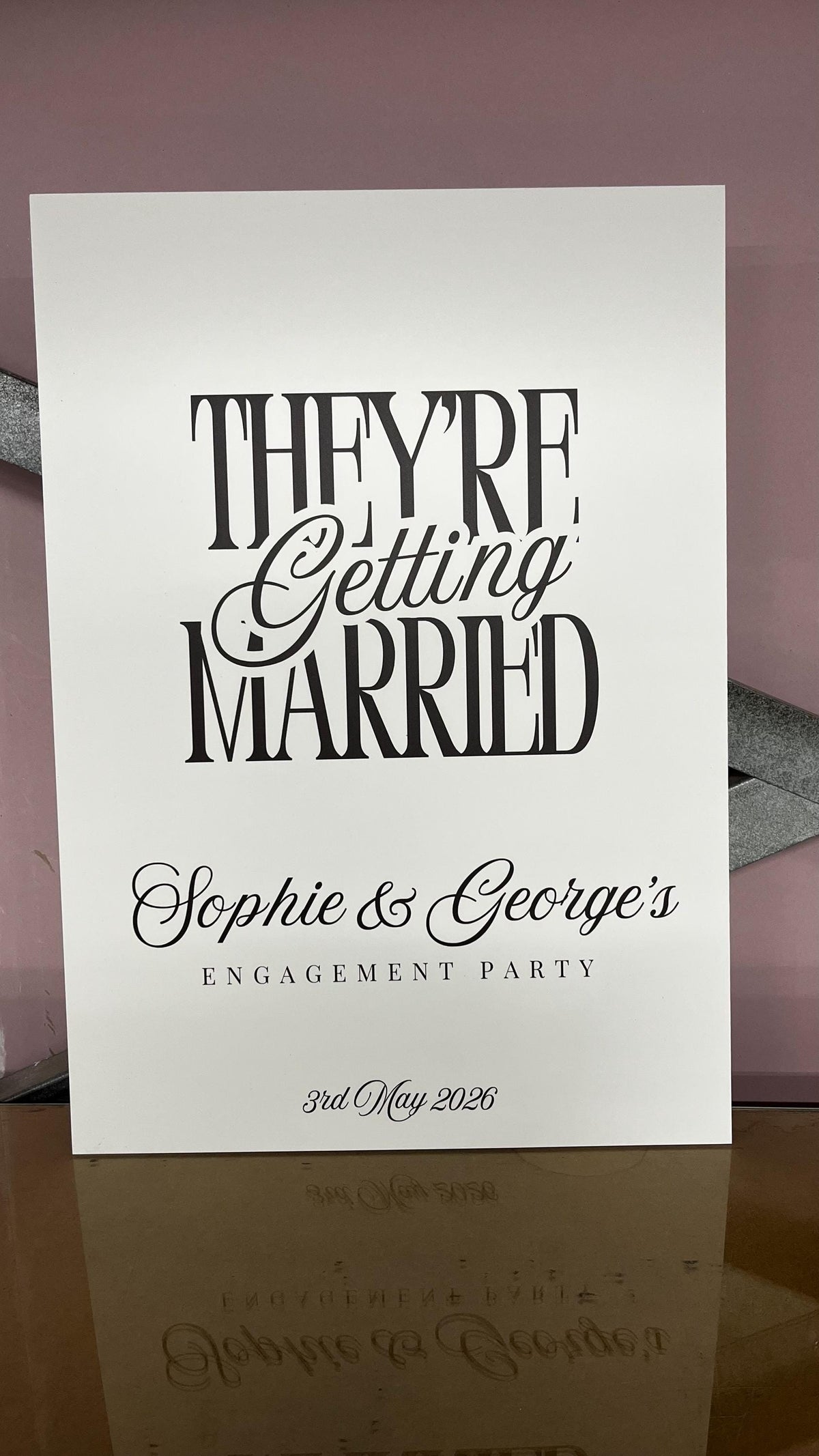 Personalised Engagement Party Welcome Sign – They’re Getting Married