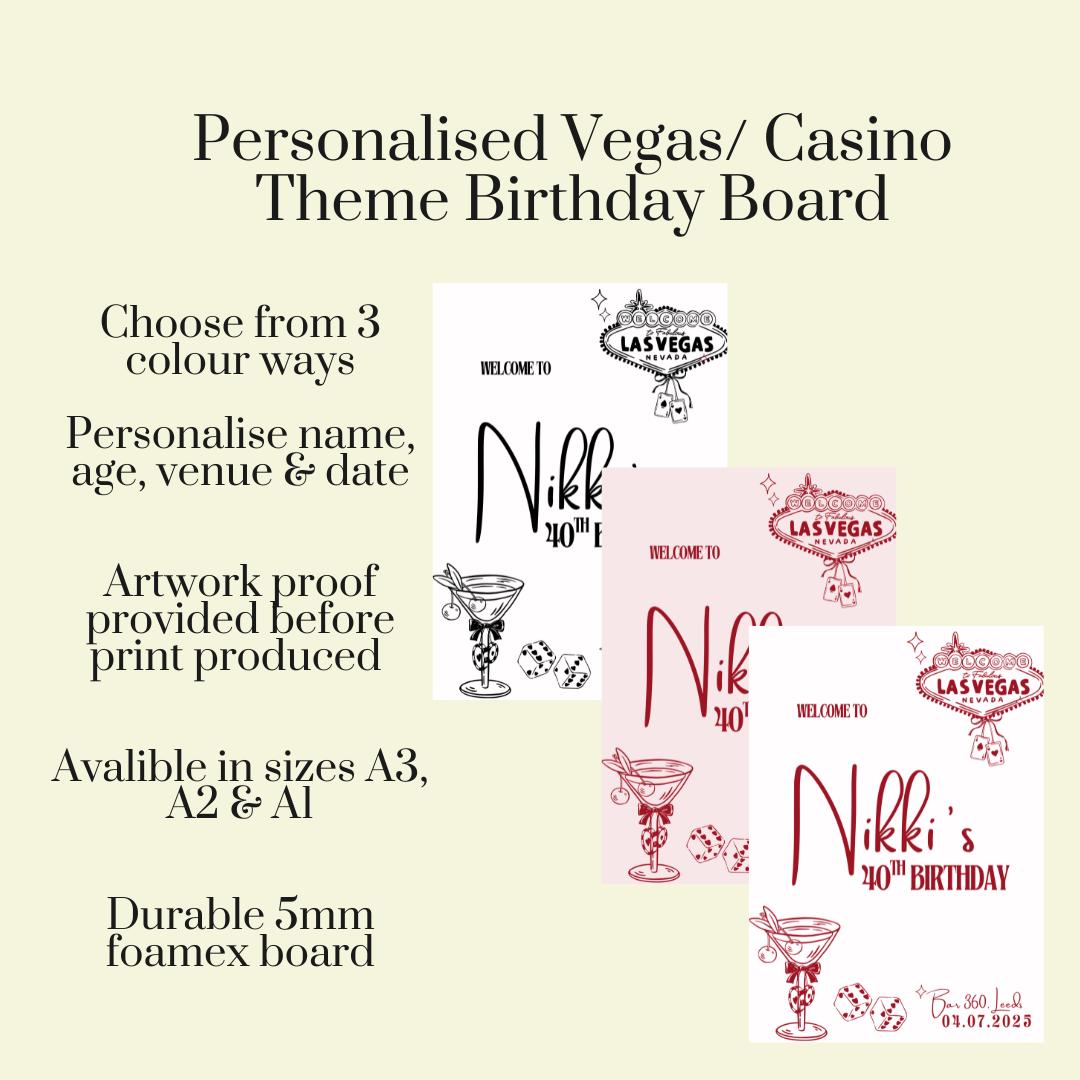 Personalised Vegas Birthday Welcome Sign β Casino