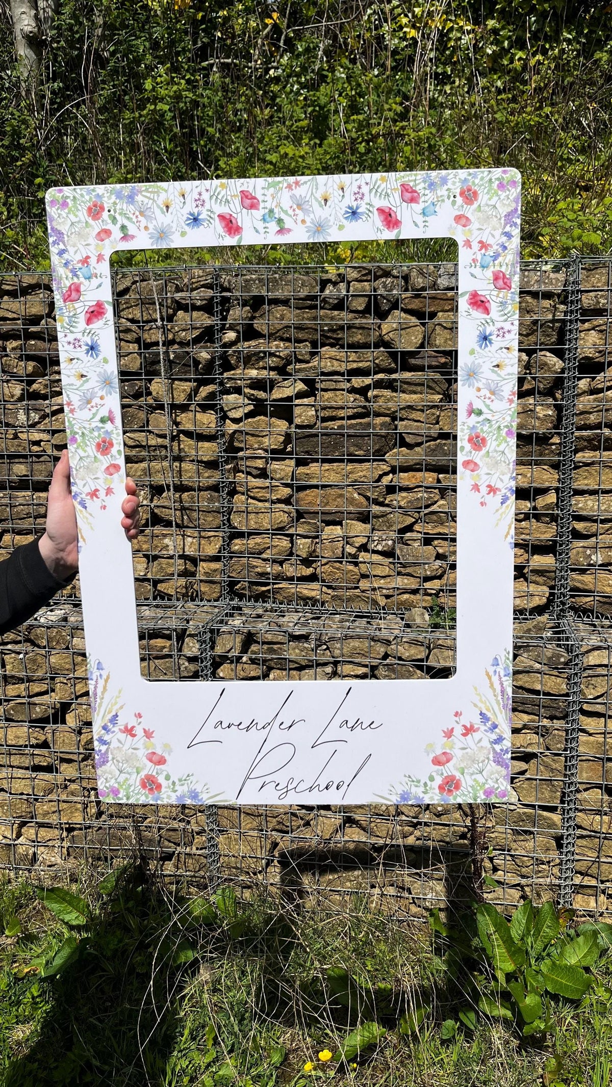 Printed Personalised Wedding Selfie Frame | Wedding Selfie Props | Wedding Decorations | Rustic Floral | Wildflower | 2 Design Options