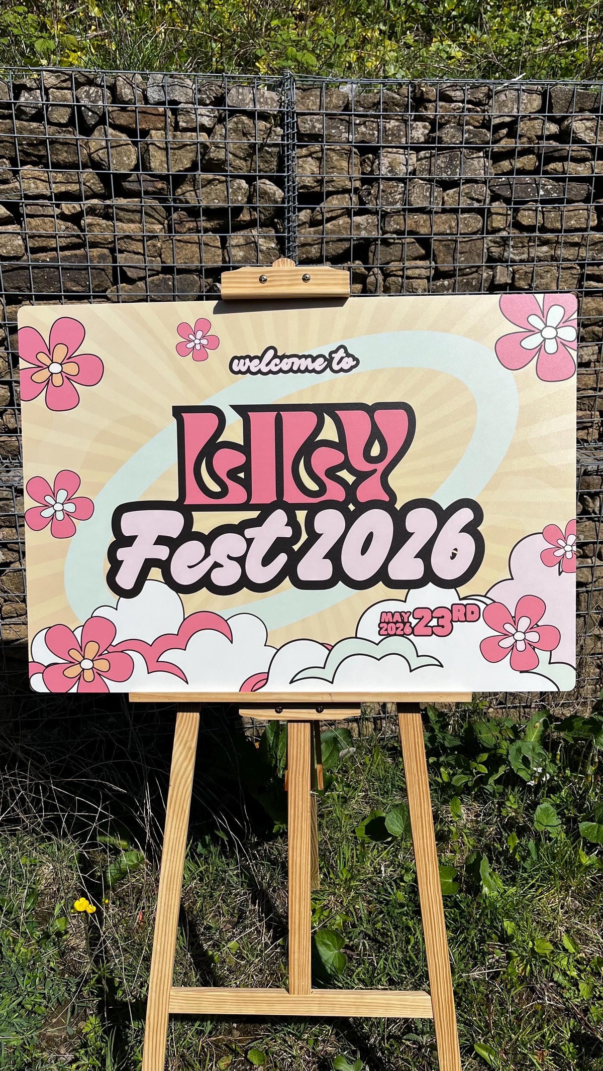 Personalised Festival Birthday Welcome Sign, Groovy Party Board, Retro Birthday Party Decoration, Custom Birthday Sign, Festival Theme Party