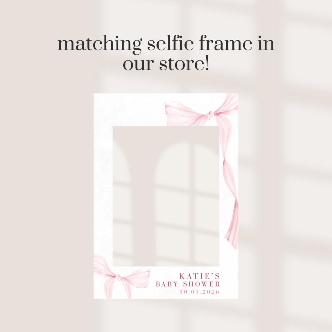 Personalised Pink Baby Shower Welcome Board – Bow