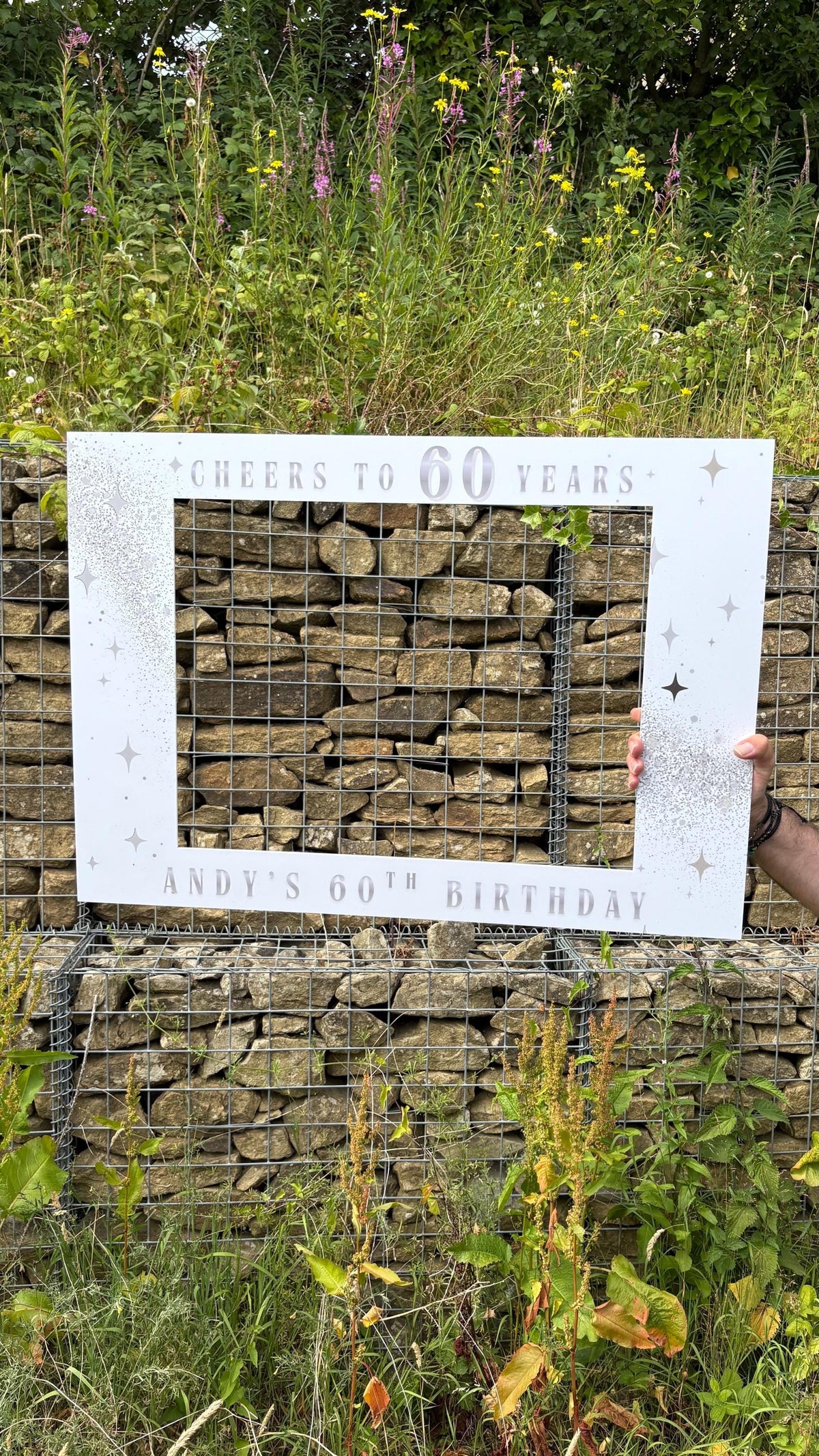 Personalised Birthday Selfie Frame, Cheers to 70 80 90 Years Photo Booth Frame, Custom Milestone Birthday Photo Prop, Birthday Selfie Frame