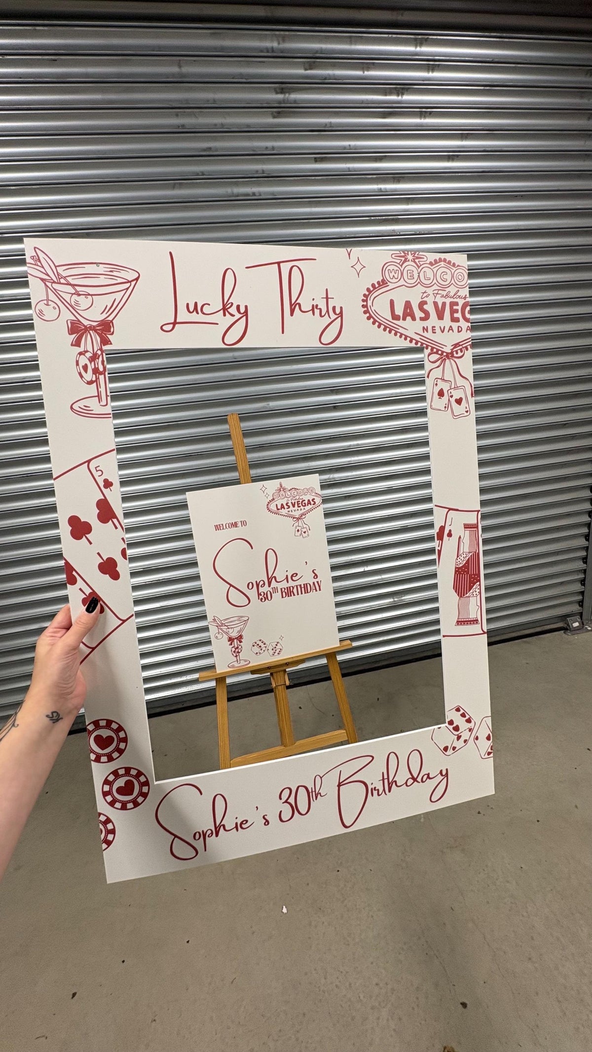 Personalised Vegas Selfie Frame, Casino Theme Photo Booth Frame, Birthday Party Selfie Frame, Las Vegas Party Prop, 18th 21st 30th 40th