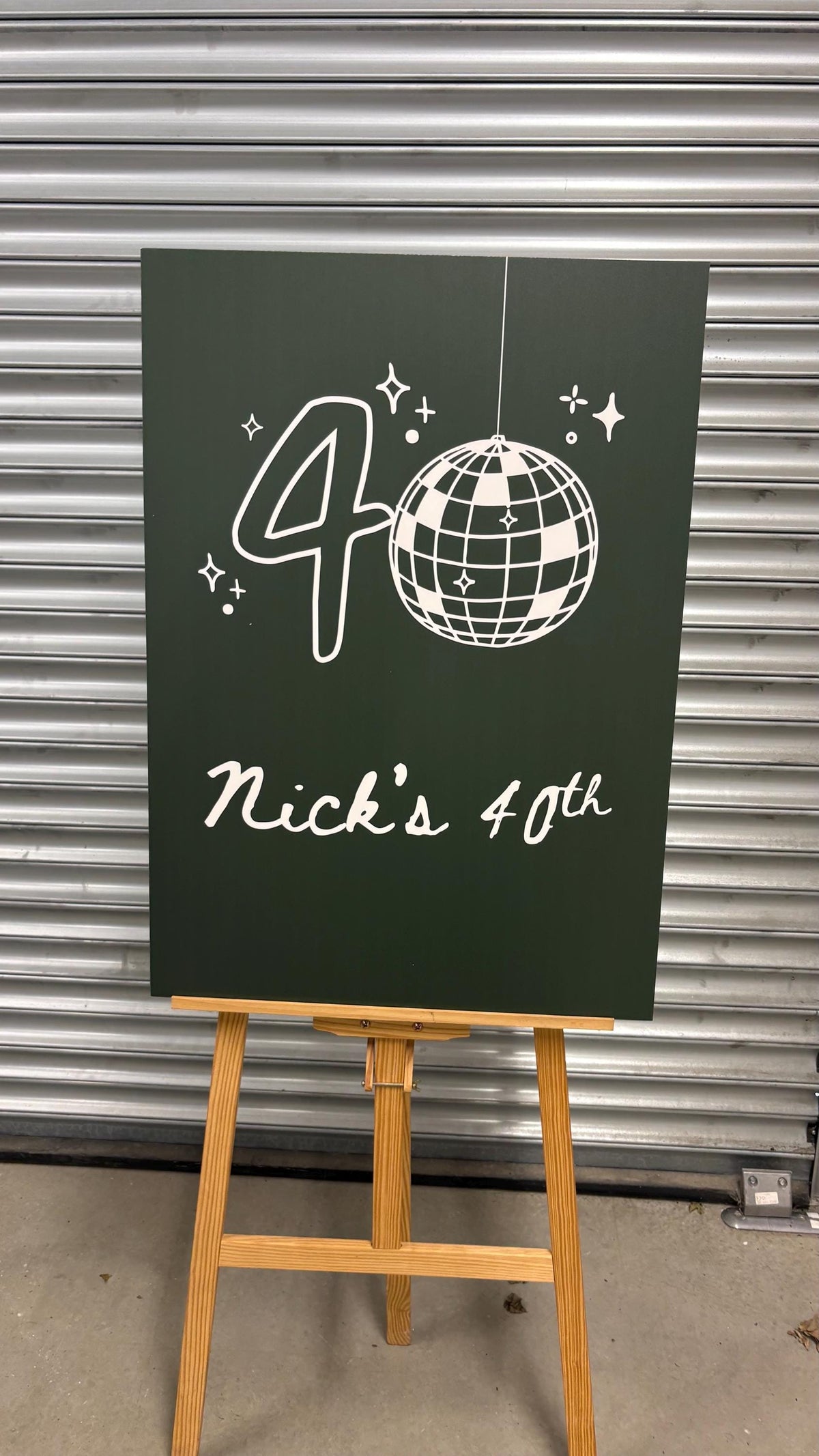 Personalised 40th Birthday Welcome Board, Disco Birthday Sign, Custom Party Welcome Sign, 40th Party Sign with Name & Date