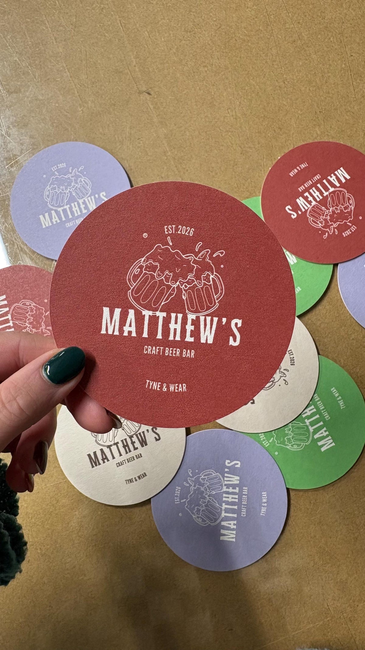 Personalised Craft Beer Bar Coasters, Custom Beer Mats, Home Bar Gift, Pub Style Party Coasters, Beer Lover Gift