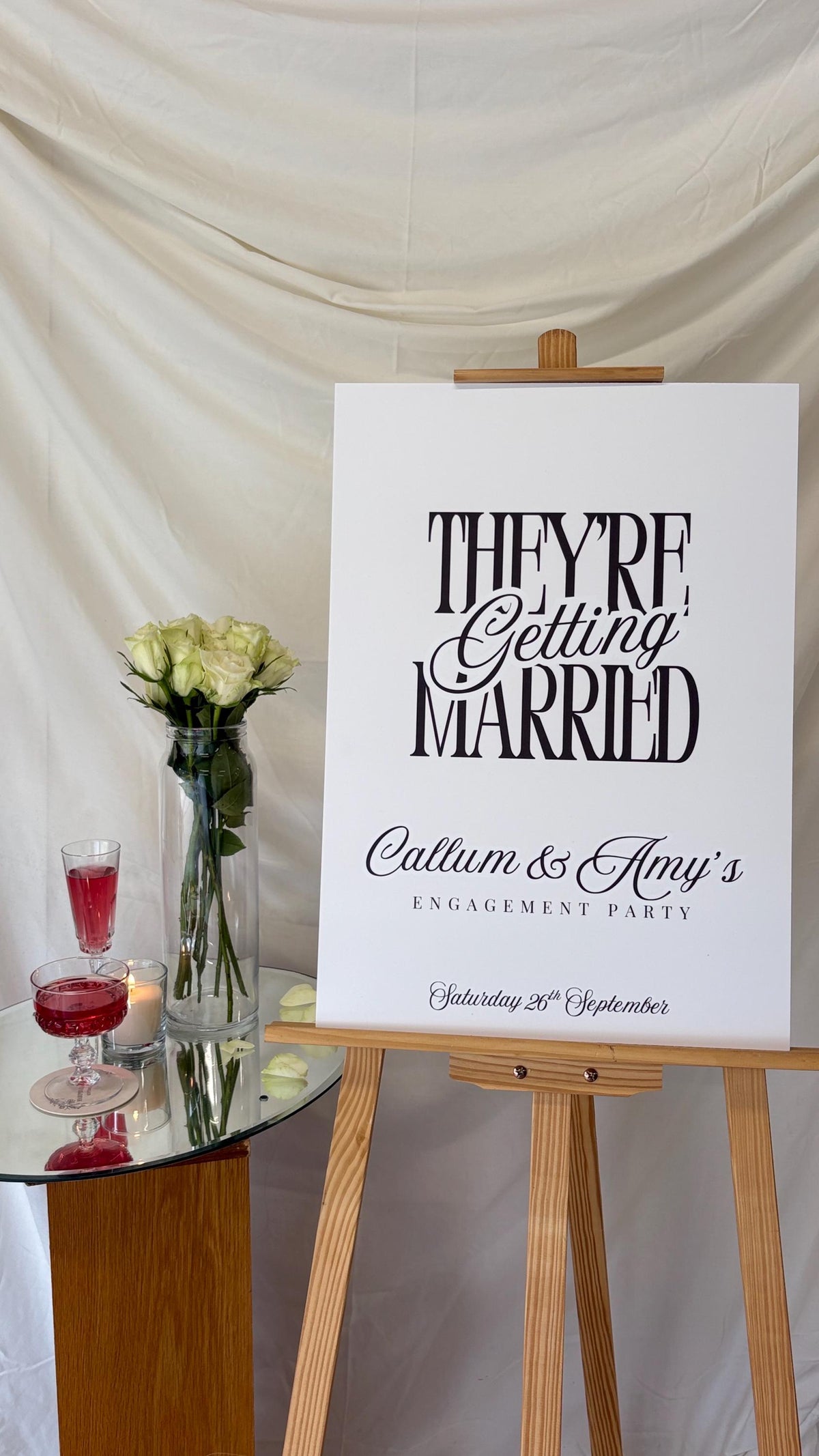 Personalised Engagement Party Welcome Sign – They’re Getting Married