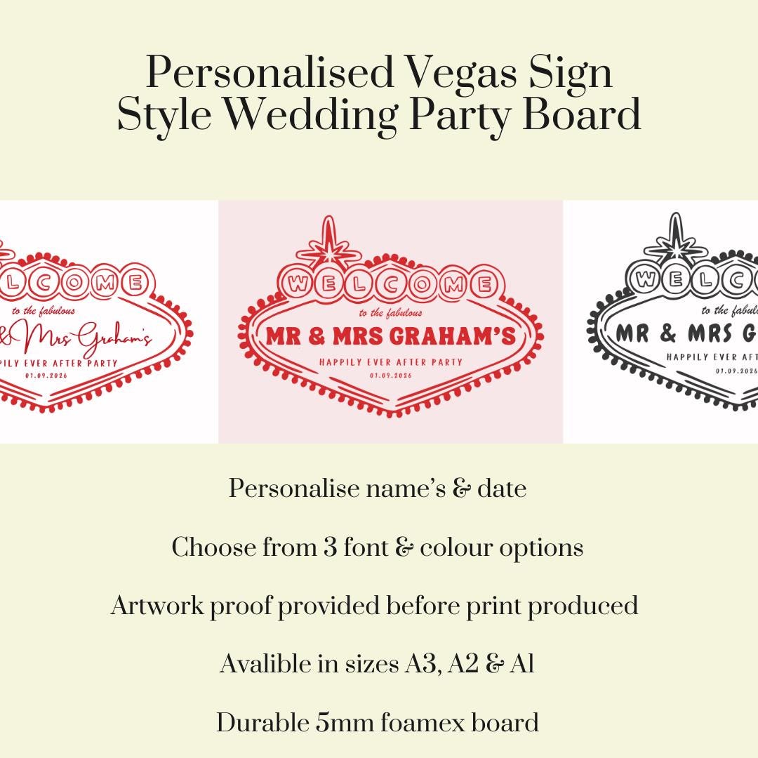 Vegas Style Wedding Sign