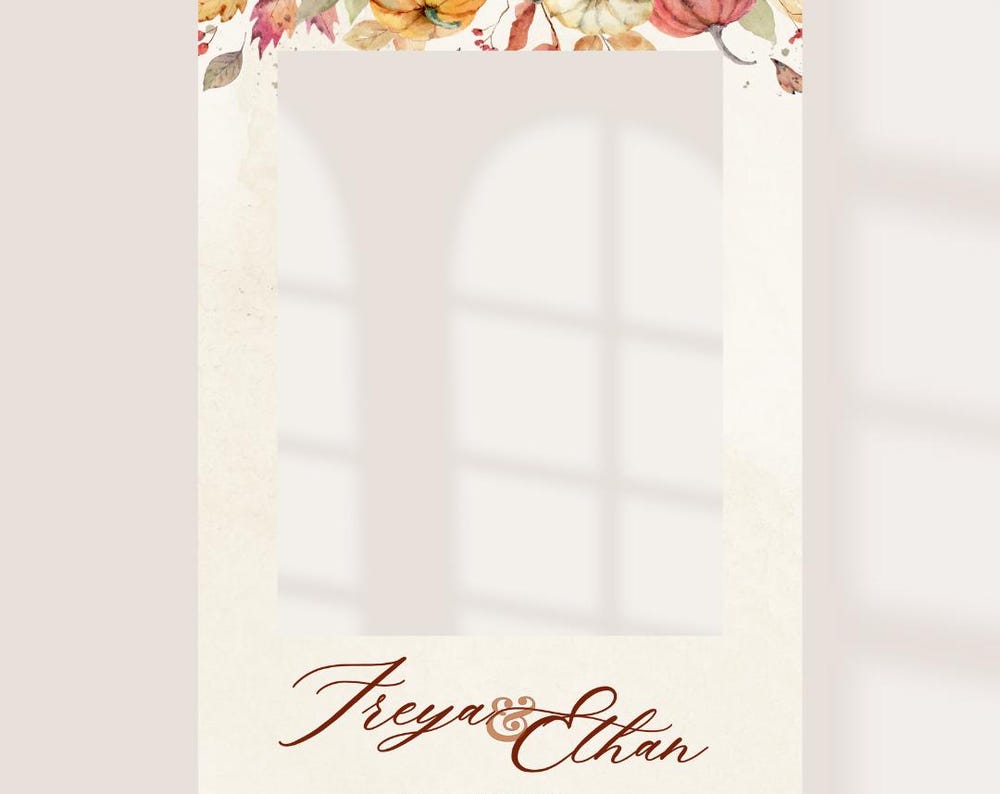Personalised Autumn Wedding Selfie Frame