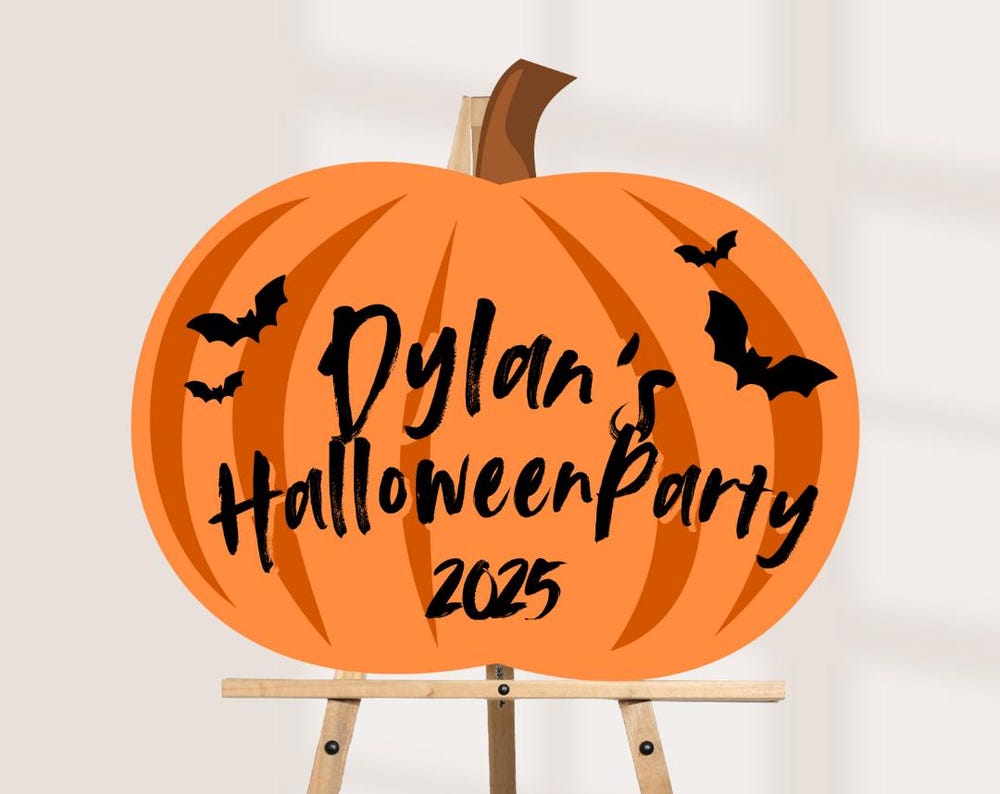 Personalised Halloween Welcome Sign | Custom Pumpkin Party Board | Spooky Halloween Party Decoration | Durable Printed Foamex