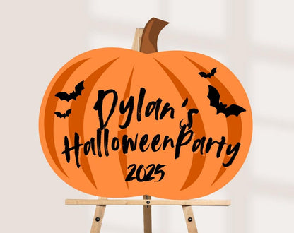 Personalised Halloween Welcome Sign | Custom Pumpkin Party Board | Spooky Halloween Party Decoration | Durable Printed Foamex