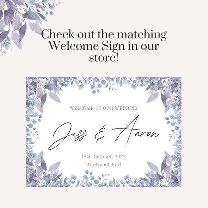 Printed Personalised Wedding Selfie Frame | Wedding Selfie Props | Wedding Decorations | Blue Botanical | Blue Rustic Floral