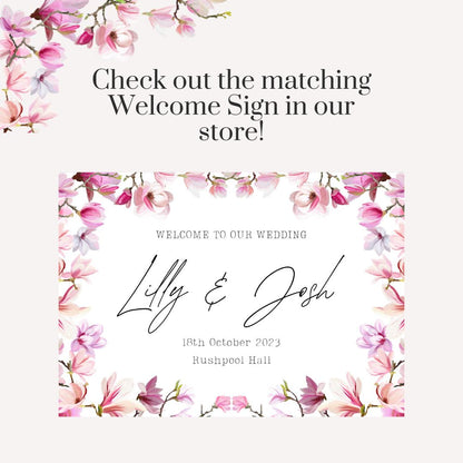 Printed Personalised Wedding Selfie Frame | Wedding Selfie Props | Pink Floral | Personalised  |