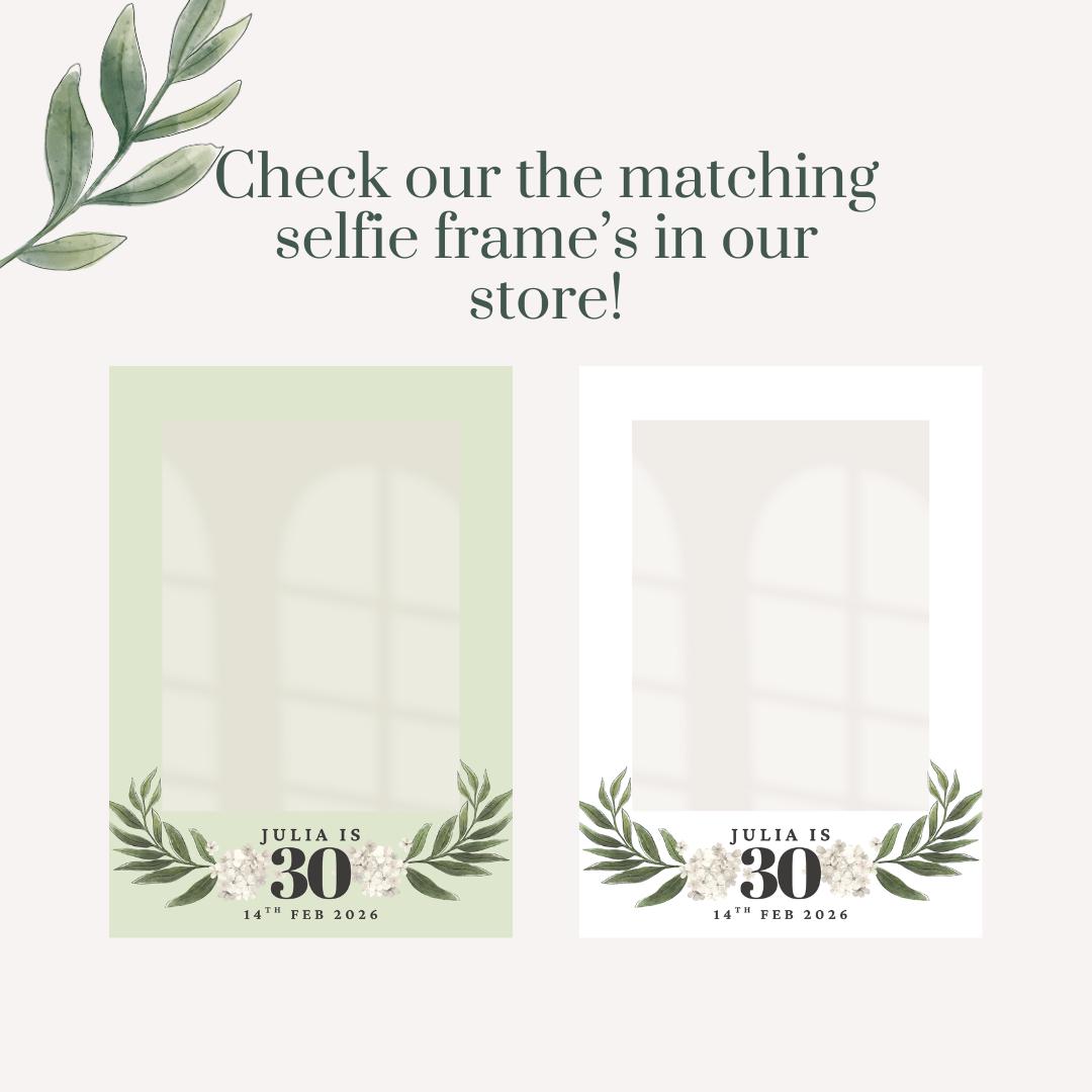 Minimalist Milestone Birthday Welcome Sign | Sage Green or White | Personalised Name, Age & Date | A3 A2 A1 Sign| Birthday Party Decor