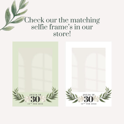 Minimalist Milestone Birthday Welcome Sign | Sage Green or White | Personalised Name, Age & Date | A3 A2 A1 Sign| Birthday Party Decor