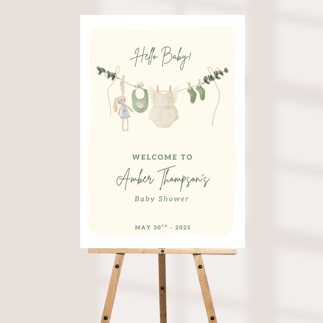 Personalised Ballerina Baby Shower Welcome Sign – Hello