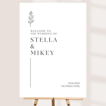 Printed Personalised Wedding Welcome Sign/Board | Wedding Selfie Props | Wedding Decorations | Minimalistic | Modern | A