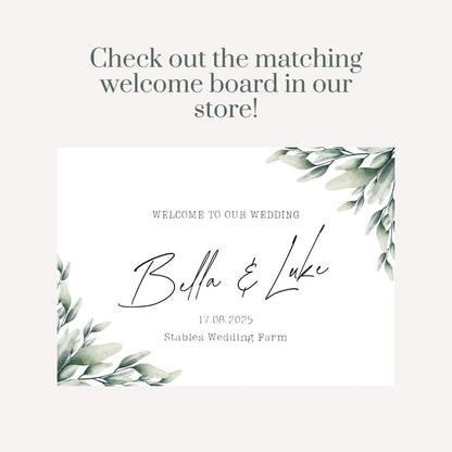 Personalised Wedding Selfie Frame – Eucalyptus Greenery