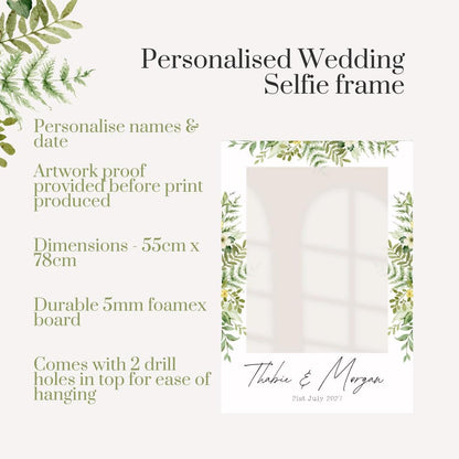 Personalised Wedding Selfie Frame – Woodland Greenery