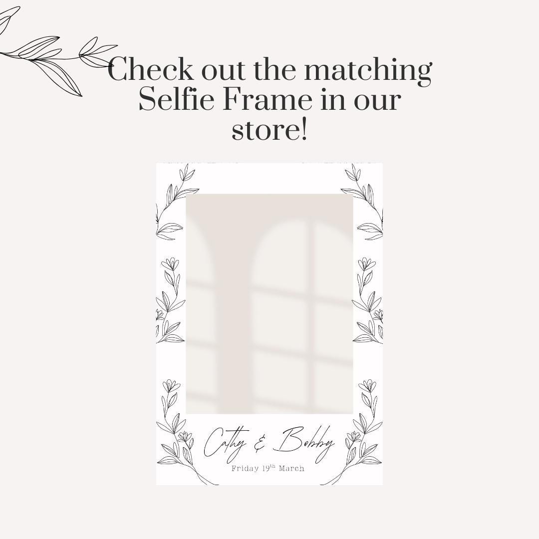 Personalised Printed Wedding Welcome Sign: Elegant Floral, Custom Names & Date