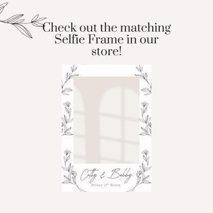 Personalised Printed Wedding Welcome Sign: Elegant Floral, Custom Names & Date