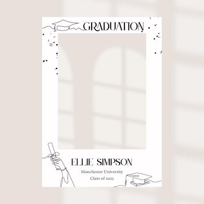 Personalised Printed Graduation Selfie Frame | Custom Name & School | Photo Prop | Uni/College/School Photo Frame