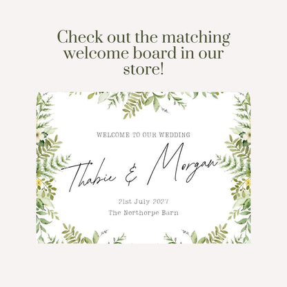 Personalised Wedding Selfie Frame – Woodland Greenery