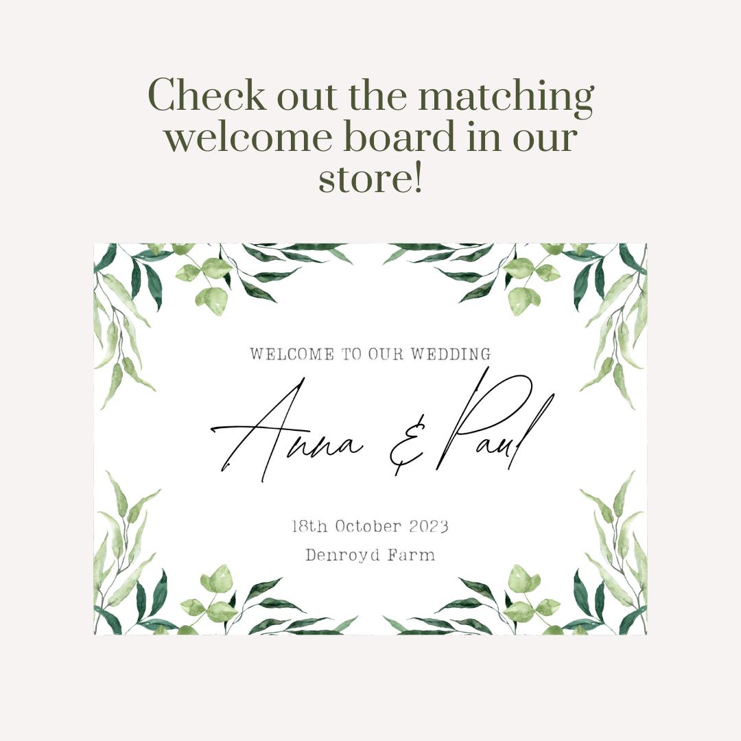 Printed Personalised Wedding Selfie Frame | Leafy Greenery 4 Photo Prop | Rustic Wedding Sign | Custom Names & Date | Botanical Foamex Frame
