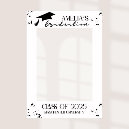 Personalised Printed Graduation Selfie Frame | Class of 2025 | Custom Name & School | Printed Photo Prop | Uni/College/S
