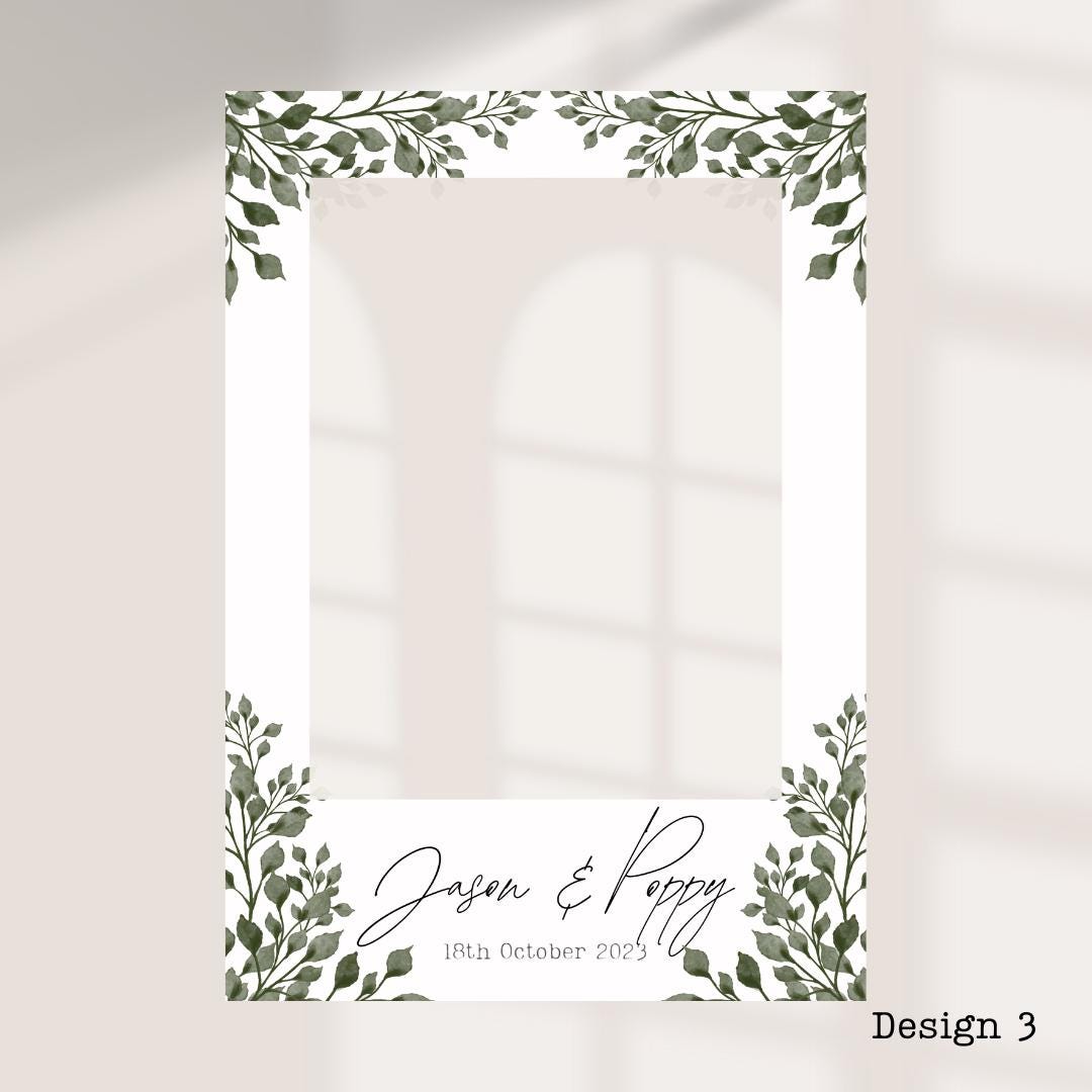Personalised Wedding Selfie Frame – Botanical Leaf