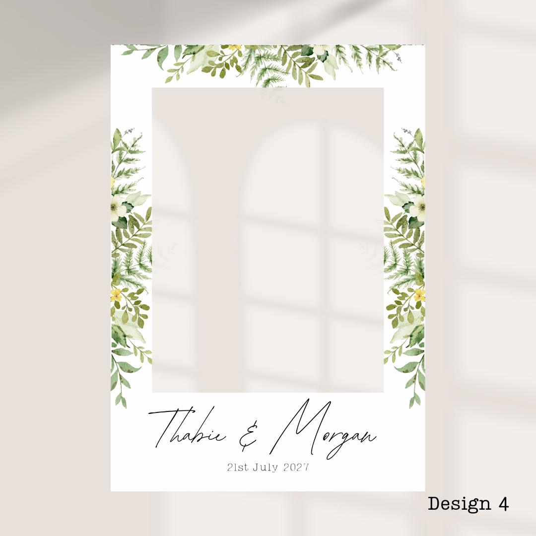Personalised Wedding Selfie Frame – Botanical Leaf