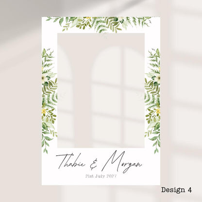 Personalised Wedding Selfie Frame – Botanical Leaf