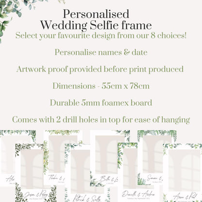 Personalised Wedding Selfie Frame – Botanical Leaf
