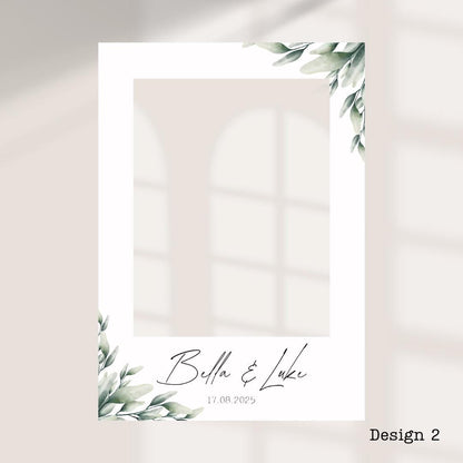 Personalised Wedding Selfie Frame – Botanical Leaf