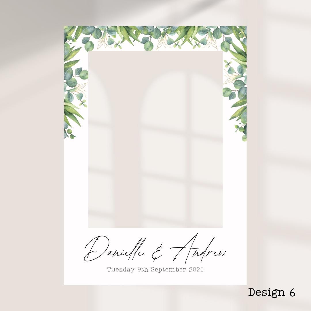 Personalised Wedding Selfie Frame – Botanical Leaf