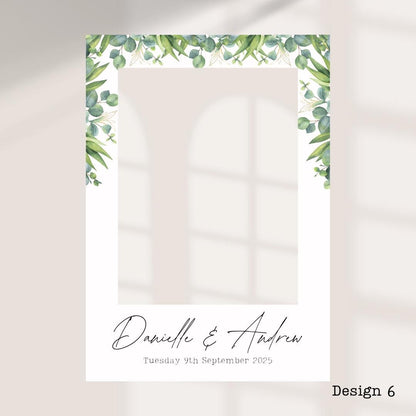 Personalised Wedding Selfie Frame – Botanical Leaf