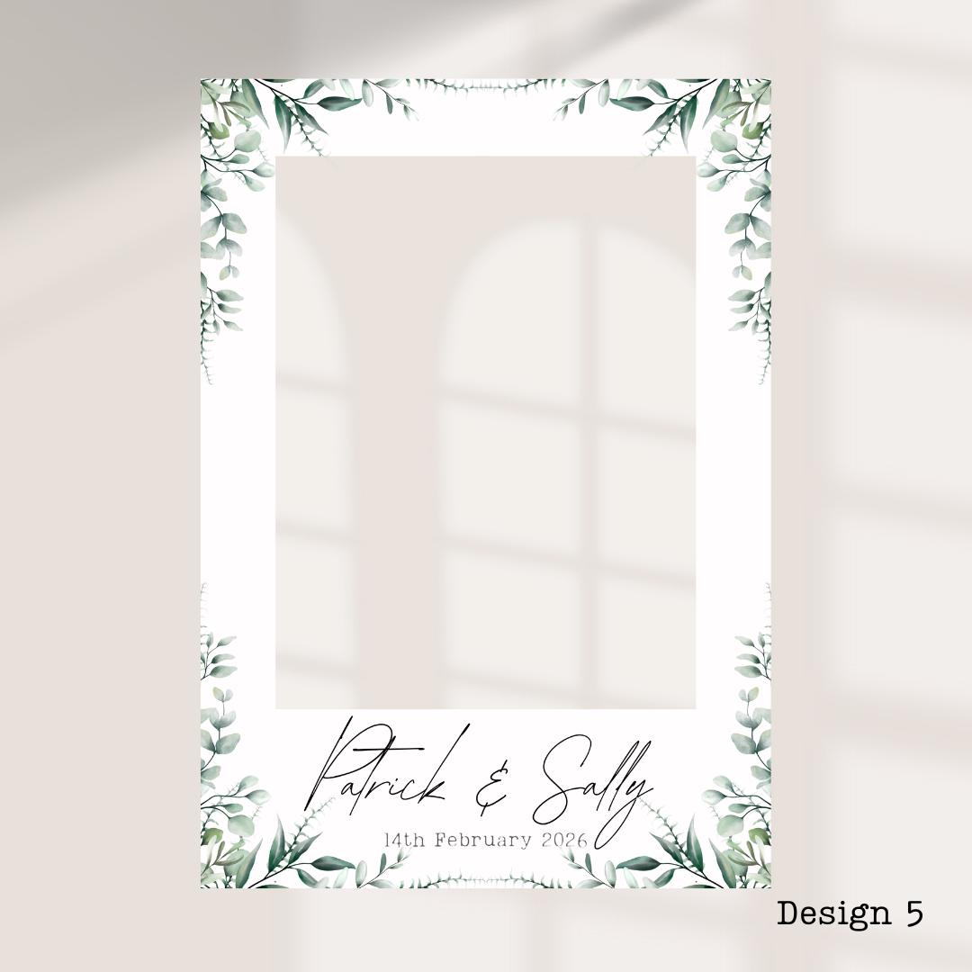 Personalised Wedding Selfie Frame – Botanical Leaf
